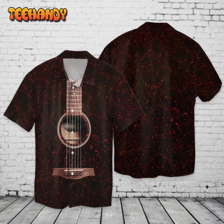 Guitar Color Art 3D Hawaiian Shirt, Colorfull 3D Guitar Hawaiian Shirt