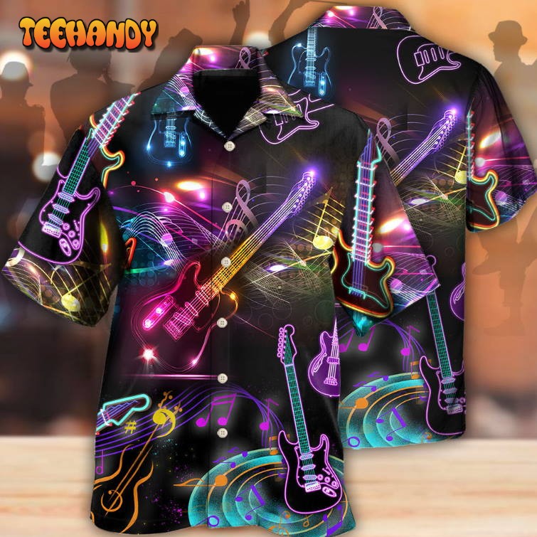 Guitar Neon Amazing Art Hawaiian Shirt