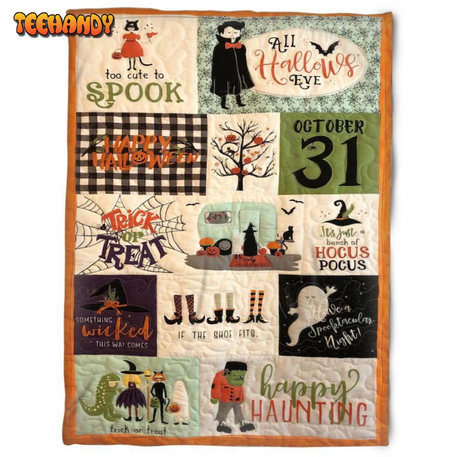 Halloween Happy Haunting Hallows Eye Sherpa Halloween Adult Blanket