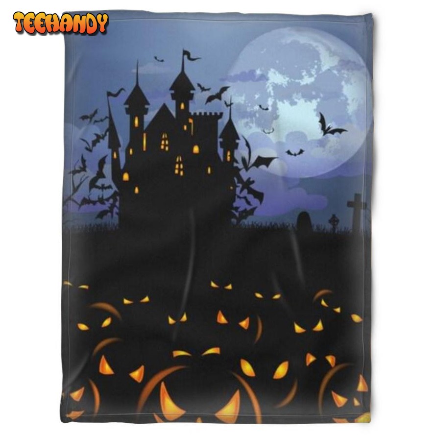 Halloween Haunted House Sherpa Blanket Halloween Adult Halloween