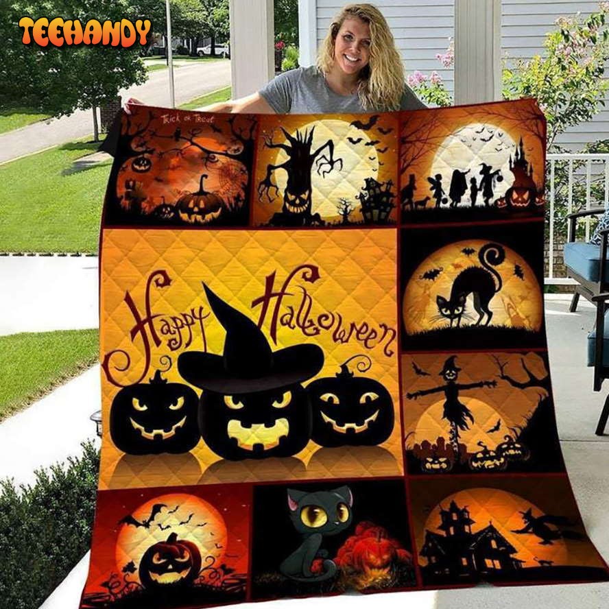 Halloween Pumpkin Sherpa Blanket – Sherpa Blanket – Blanket Halloween