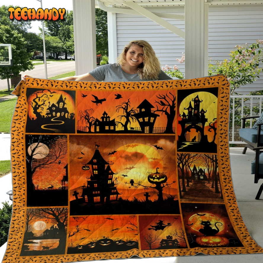 Halloween Sherpa Blanket – Halloween Throw – Pumpkin Halloween Gift