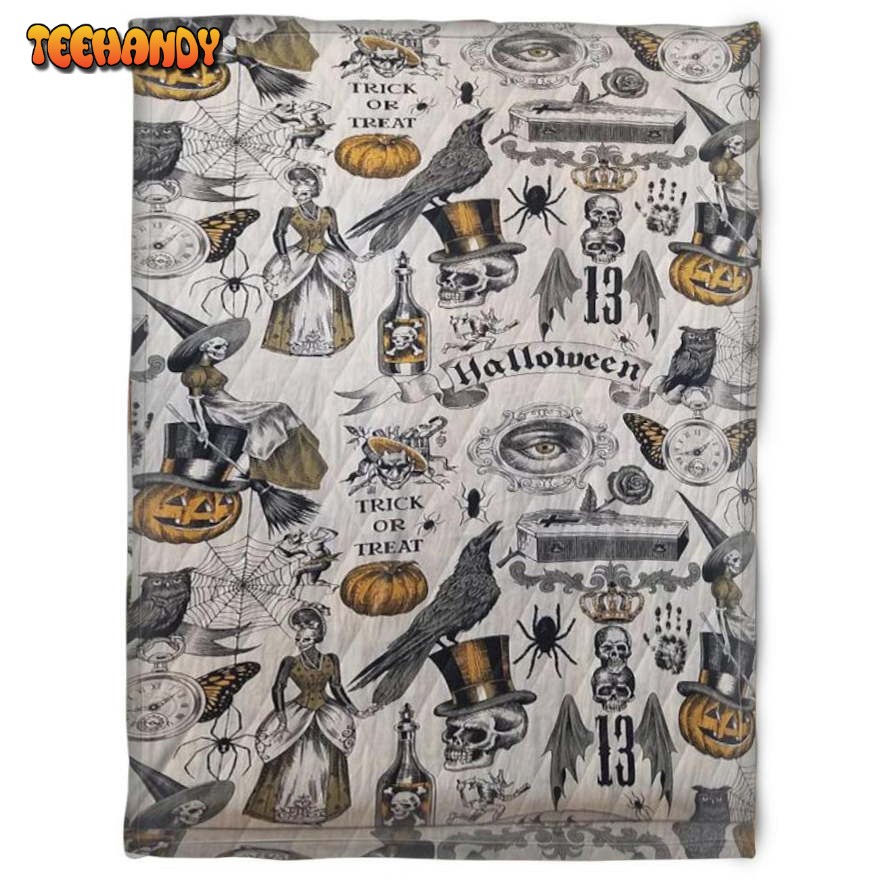 Halloween Vintage Halloween Sherpa Blanket Halloween Adult Blanket