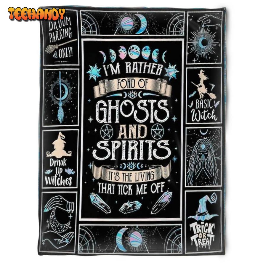 Halloween Witch Ghosts Spirit Sherpa Blanket Halloween Adult Blanket