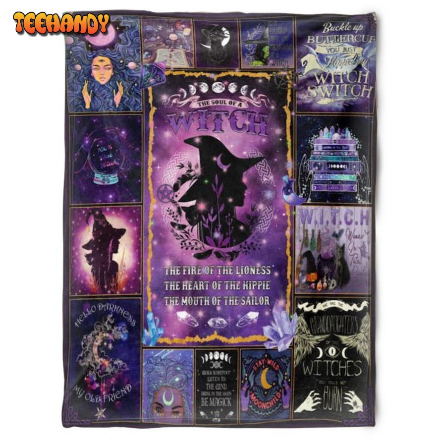 Halloween Witch The Fire Of Liones Sherpa Blanket Halloween Adult Blanket