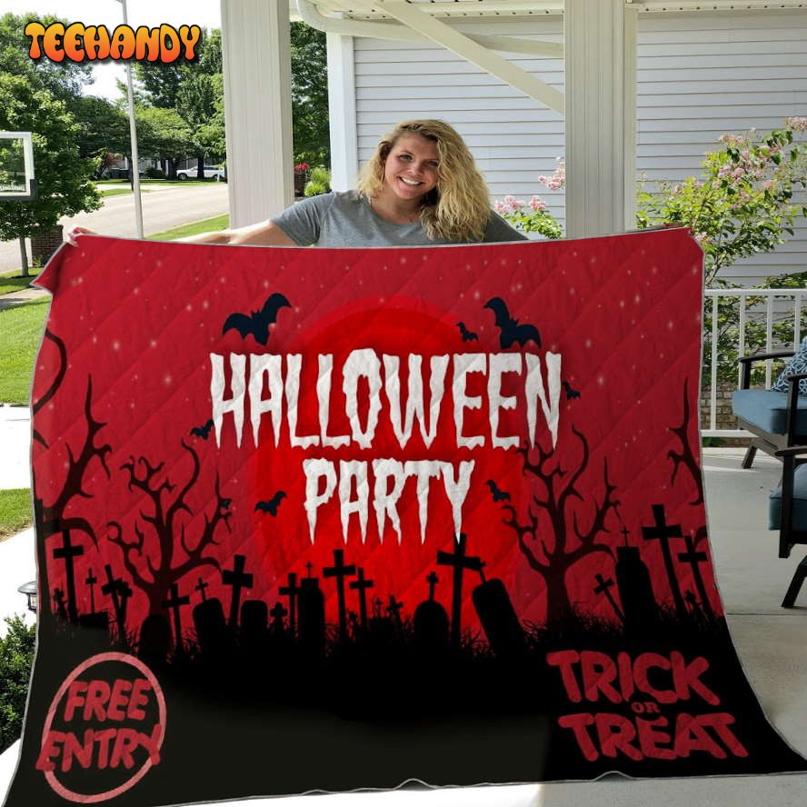 Happy Halloween Party Sherpa Blanket Trick Or Treat Halloween Throw