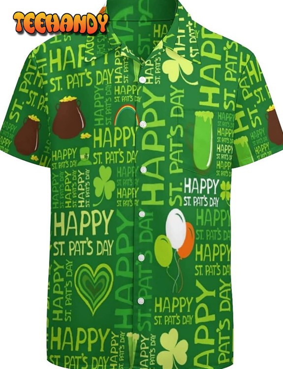 Happy Patrick’s Day Hawaiian Shirt Aloha Clover Shirt Four Leaf Shirt