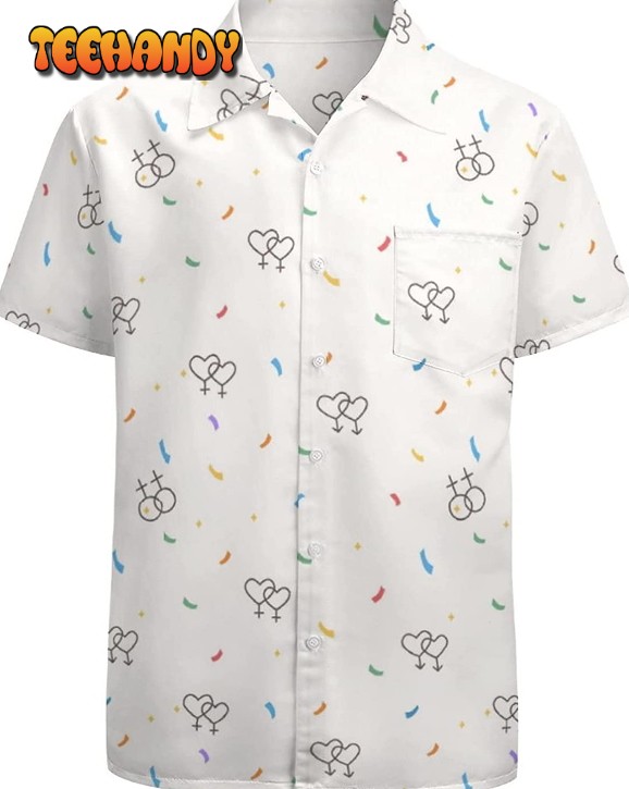 Hawaii Shirt Pride Month Rainbow Lgbt Print Summer Hawaiian Shirts