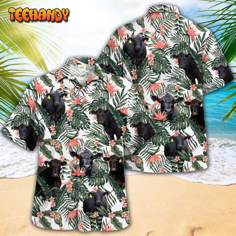 Hawaiian Shirt For Cow Lovers Black Angus Shirt, Cattle Tropical Hawaiian Shirt