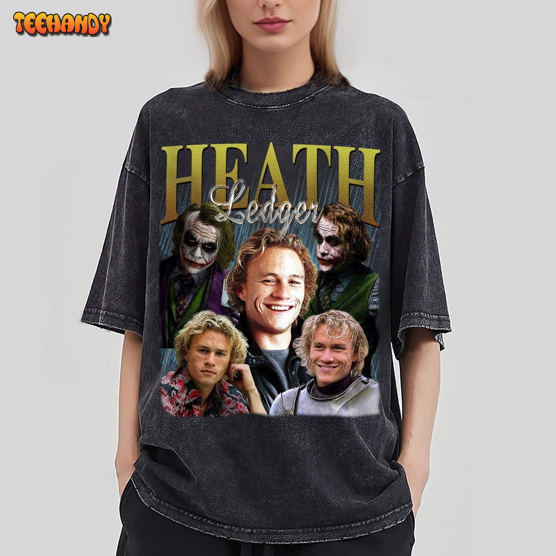 Heath Ledger Vintage Washed T-Shirt,Actor Homage Graphic T Shirt