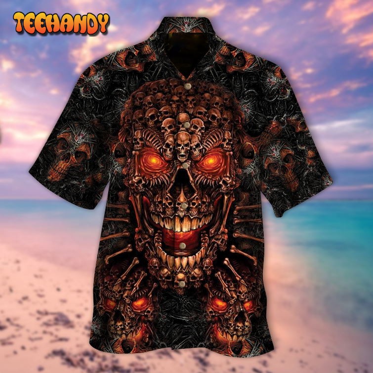 Hell Skull All Over Printed 3D Hawaiian Shirt Men Women Hawaiian Shirts