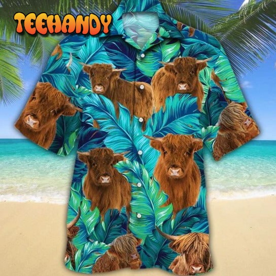 Highland Cattle Lovers Hawaiian Shirt Unisex Print Aloha Sleeve Casual Shirt