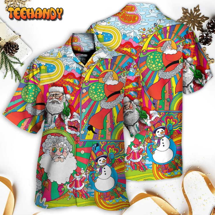 Hippie Santa Merry Xmas Hawaiian Shirt