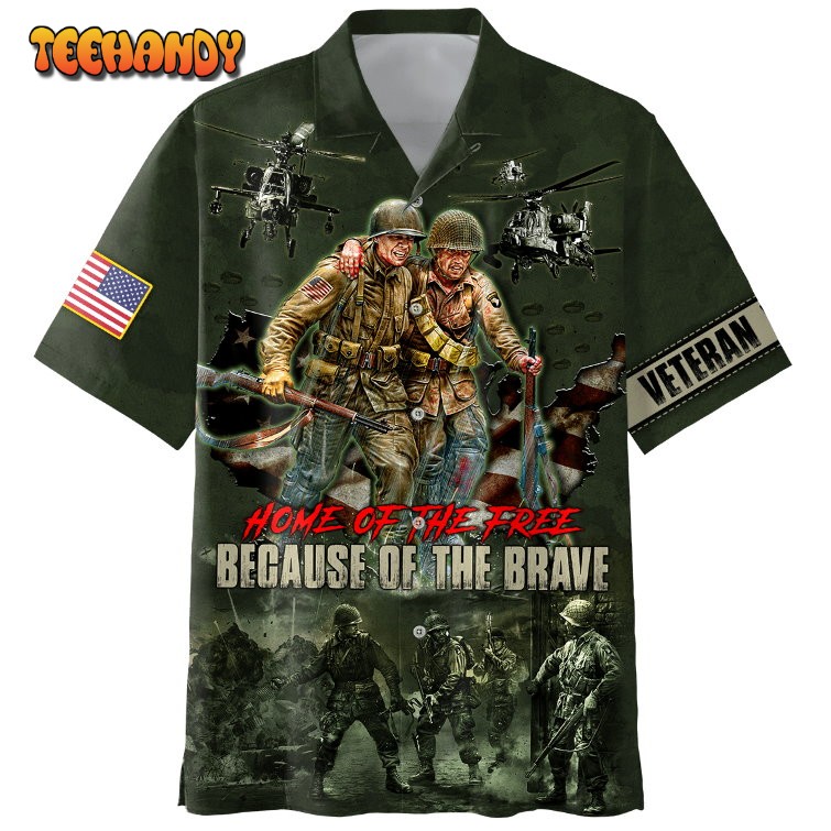 Home Of The Free Because Of The Brave Hawaiian Shirt Gift For Dad