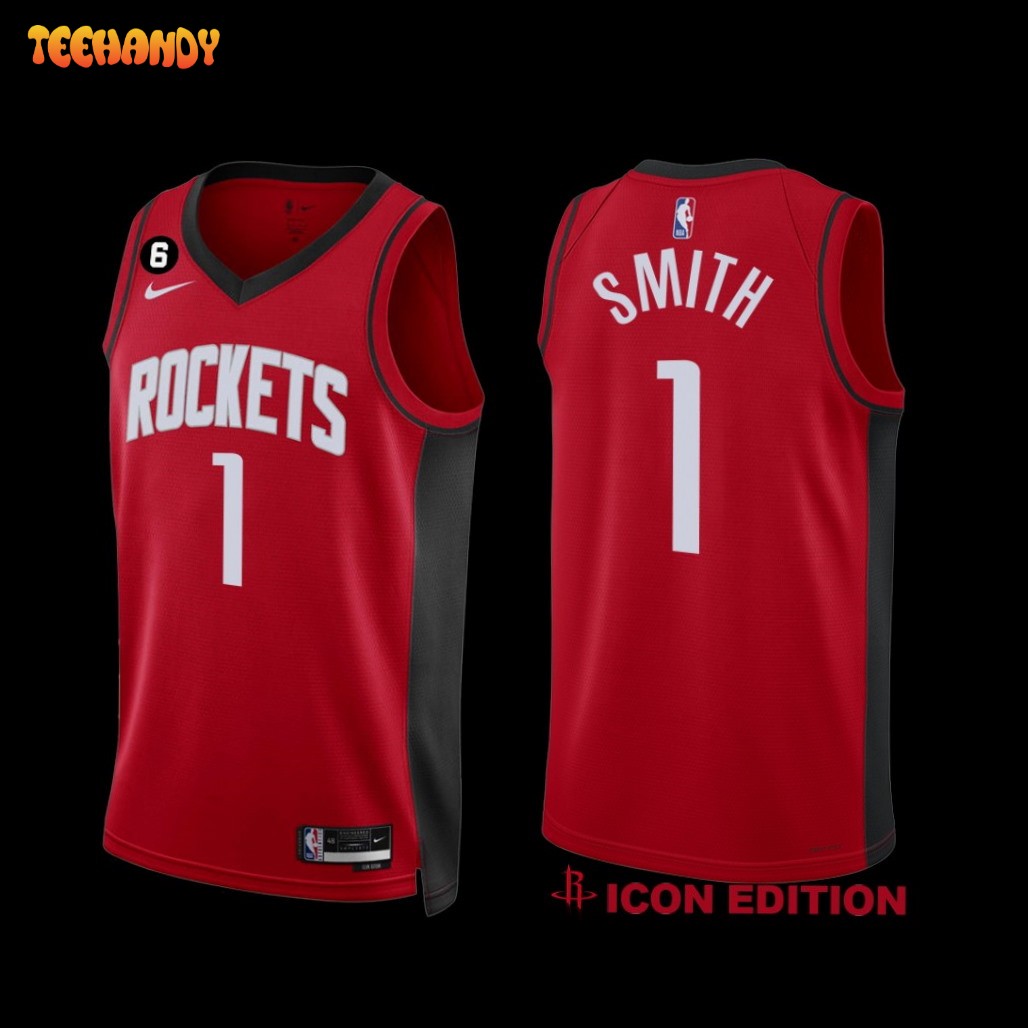 Houston Rockets Jabari Smith 2022-23 Icon Edition NO.6 Patch Jersey Red