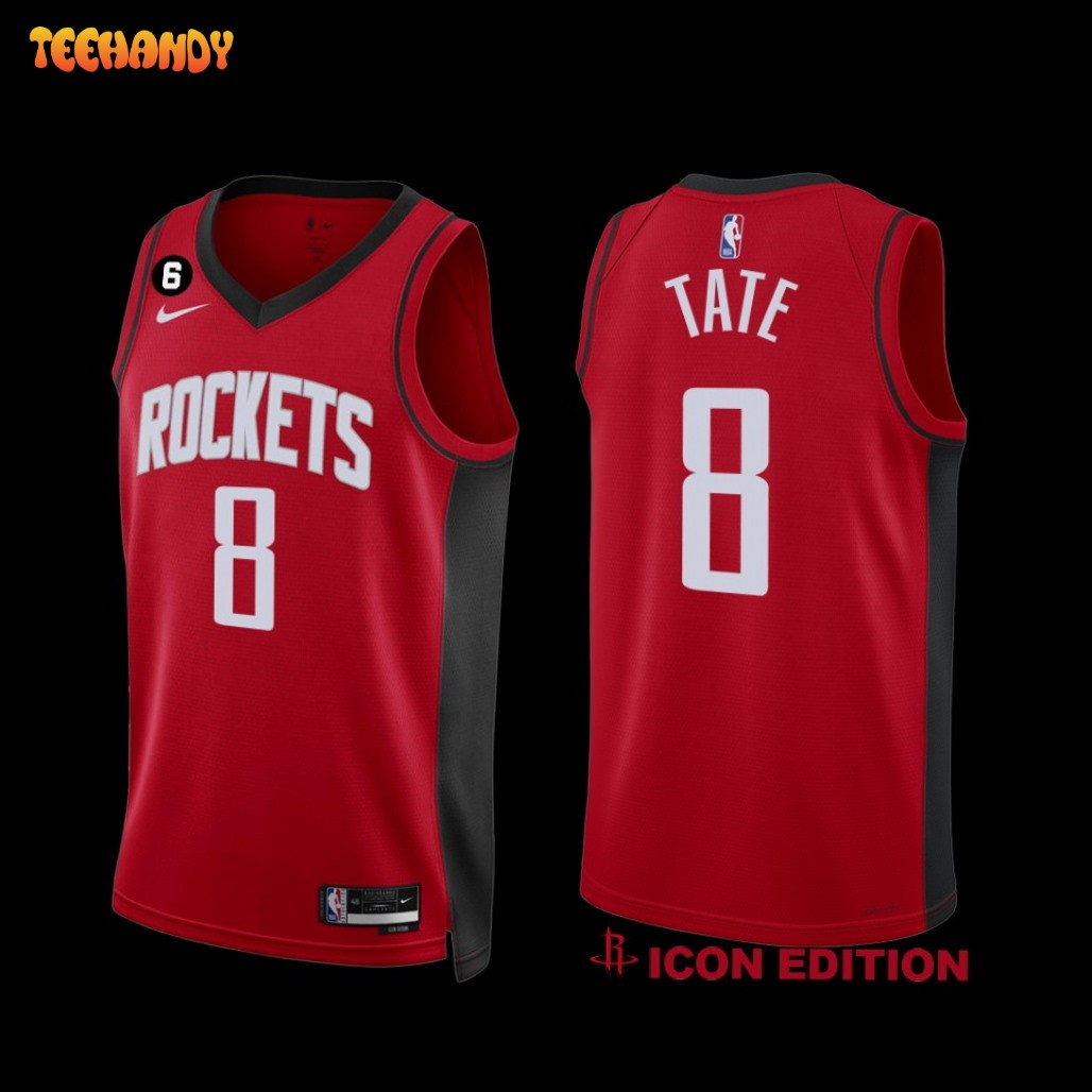 Houston Rockets Jae’Sean Tate 2022-23 Icon Edition NO.6 Patch Jersey Red