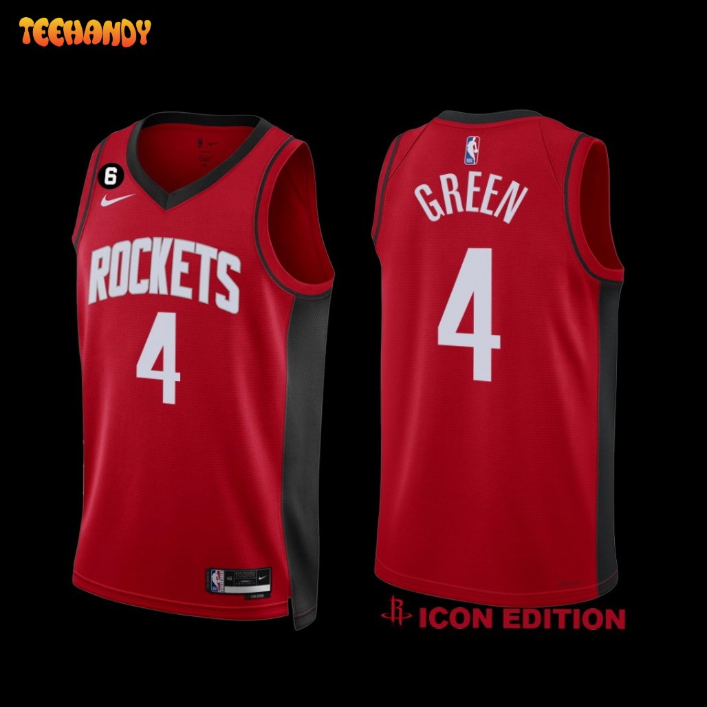 Houston Rockets Jalen Green 2022-23 Icon Edition NO.6 Patch Jersey Red