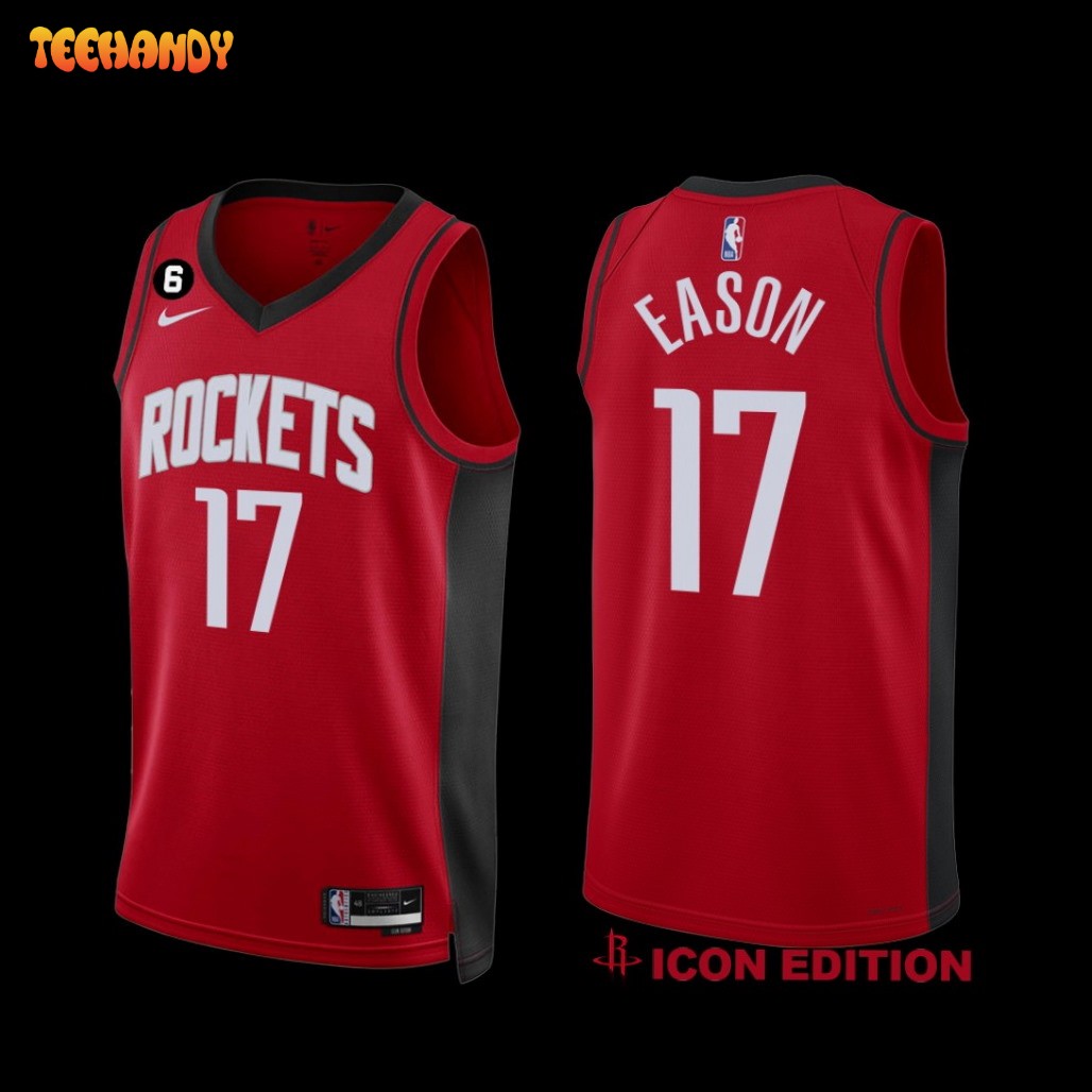 Houston Rockets Tari Eason 2022-23 Icon Edition NO.6 Patch Jersey Red