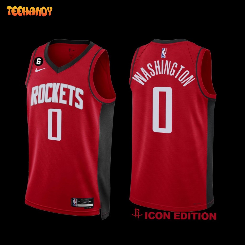 Houston Rockets TyTy Washington 2022-23 Icon Edition NO.6 Patch Jersey Red