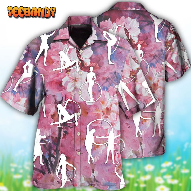 Hula Hoop Floral With Pink Color Hawaiian Shirt