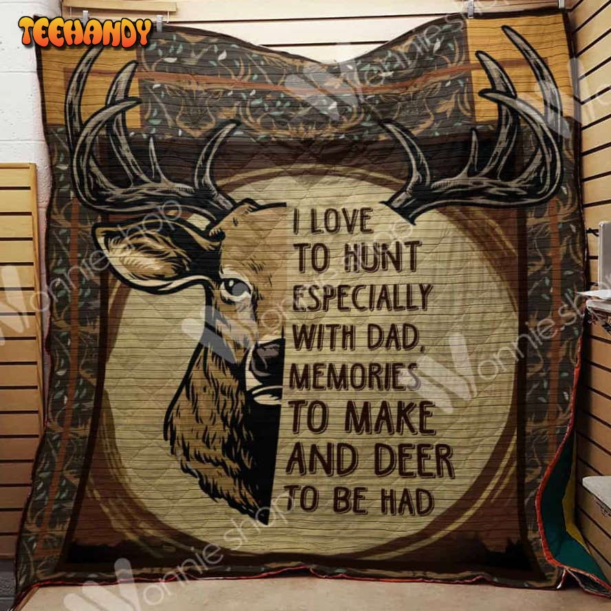 Hunting Dad 3D Customized Quilt Blanket