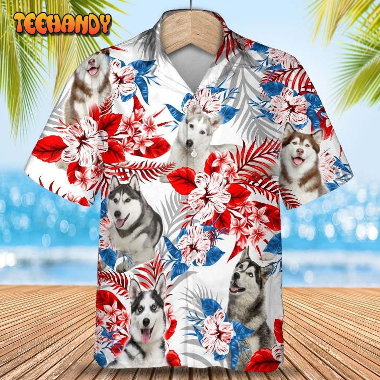 Husky Hawaiian Shirt Aloha Beach Shirt For Dog Lover Summer Cool Hawaii