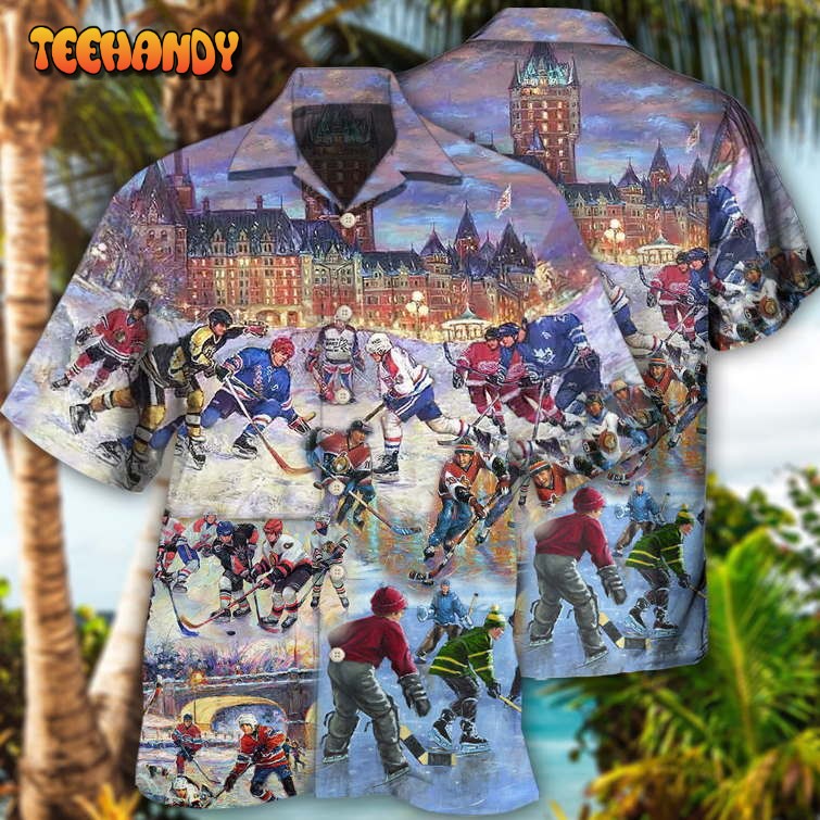 Ice Hockey Colorful Night Hawaiian Shirt