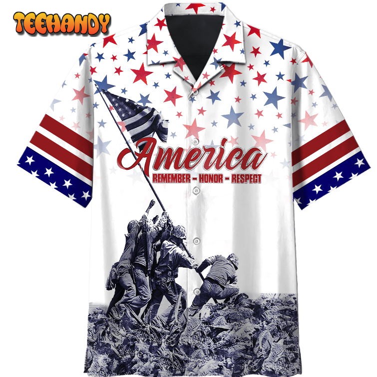 Independence Day Gift, Remember – Honor – Respect Hawaiian Shirt, Veteran