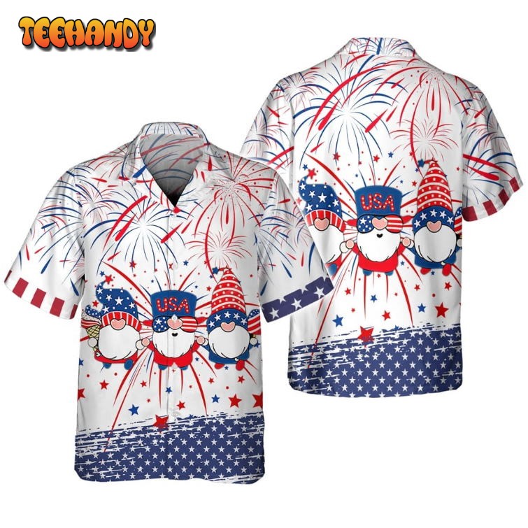 Independence Day Gnome Hawaiian Shirts, Gnome Usa 3D All Over Printed