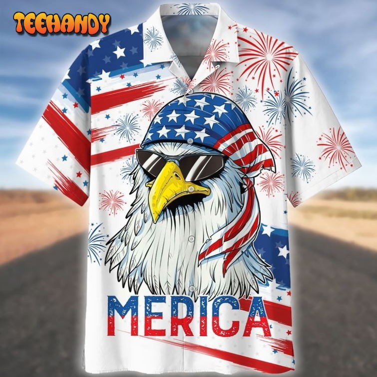 Independence Day Hawaiian Shirts Cool Eagle American Hawaii Beach Shirt