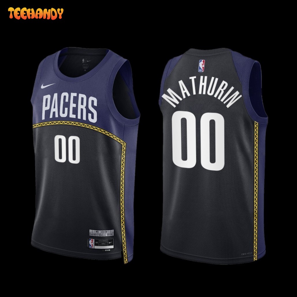 Indiana Pacers Bennedict Mathurin 2022-23 City Edition Jersey Black Navy