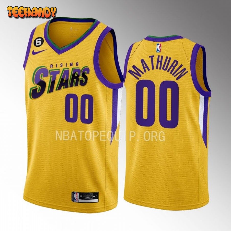 Indiana Pacers Bennedict Mathurin 2023 NBA Rising Stars Yellow Jersey