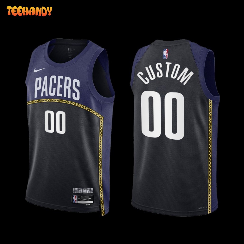 Indiana Pacers Custom 2022-23 City Edition Jersey Black Navy