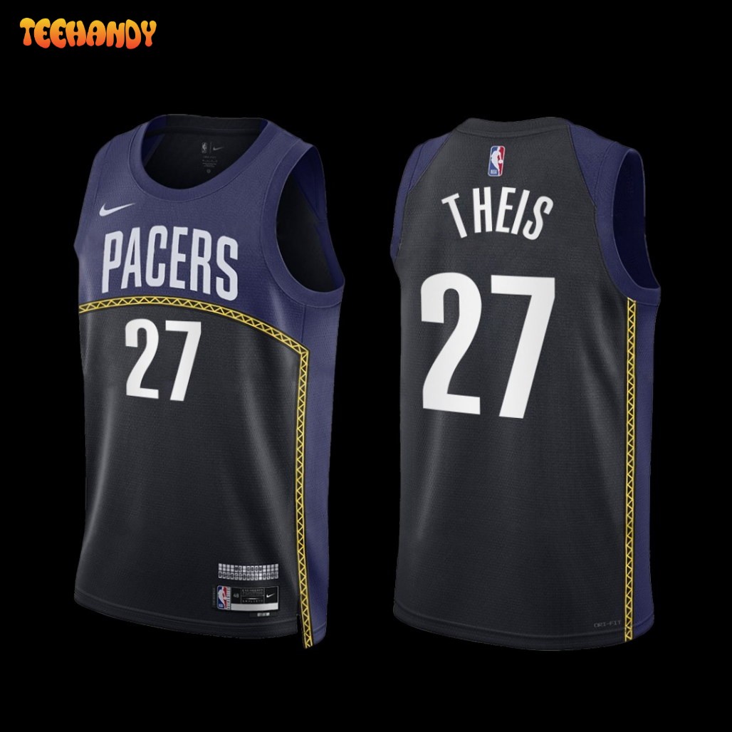 Indiana Pacers Daniel Theis 2022-23 City Edition Jersey Black Navy