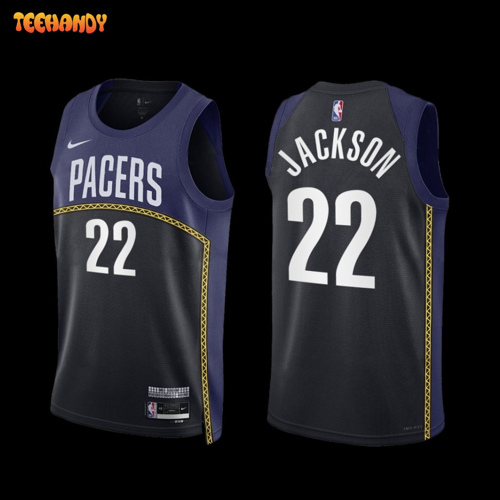 Indiana Pacers Isaiah Jackson 2022-23 City Edition Jersey Black Navy