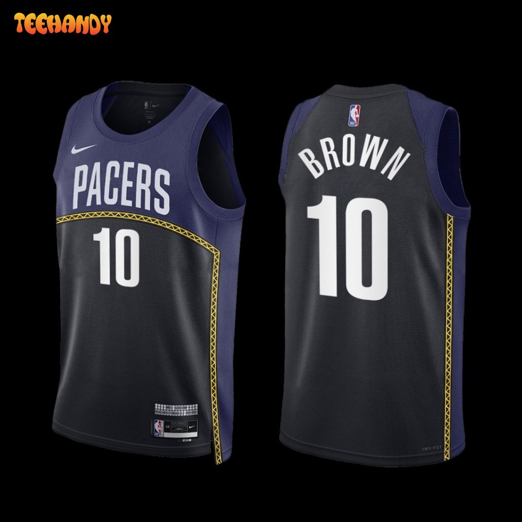 Indiana Pacers Kendall Brown 2022-23 City Edition Jersey Black Navy