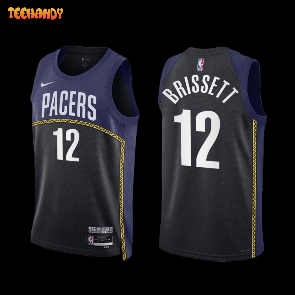 Indiana Pacers Oshae Brissett 2022-23 City Edition Jersey Black Navy