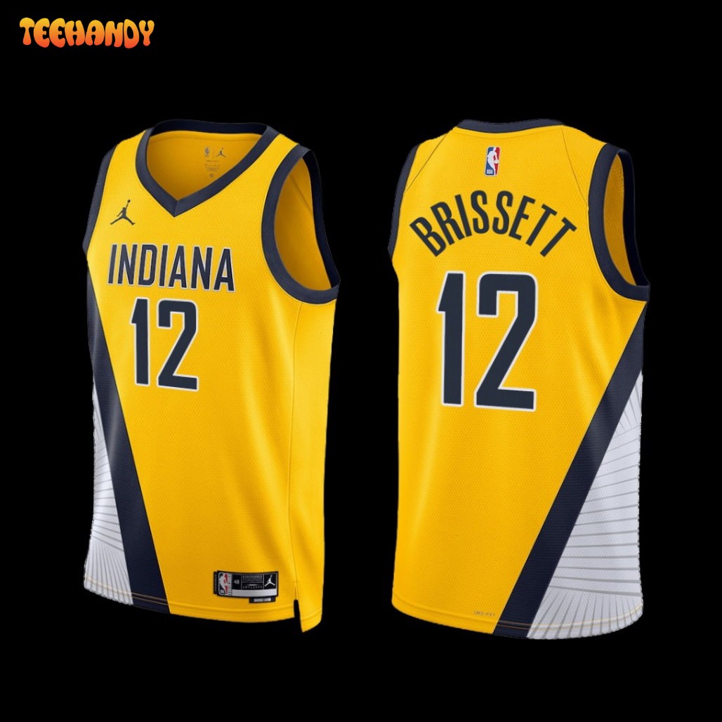 Indiana Pacers Oshae Brissett 2022-23 Statement Edition Jersey Yellow