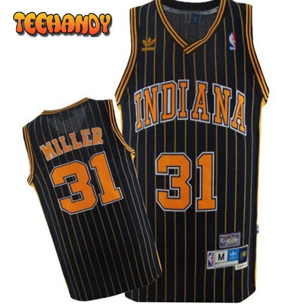 Indiana Pacers Reggie Miller Navy Stripes Throwback Jersey