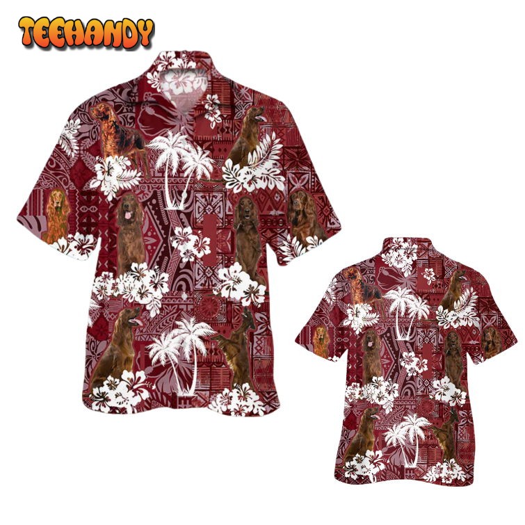 Irish Setter Hawaiian Shirt Red Tribal Pattern