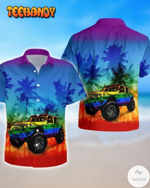 Jee Car Lgbt Flag Hawaiian Shirt, Gay Pride Hawaiian Shirt