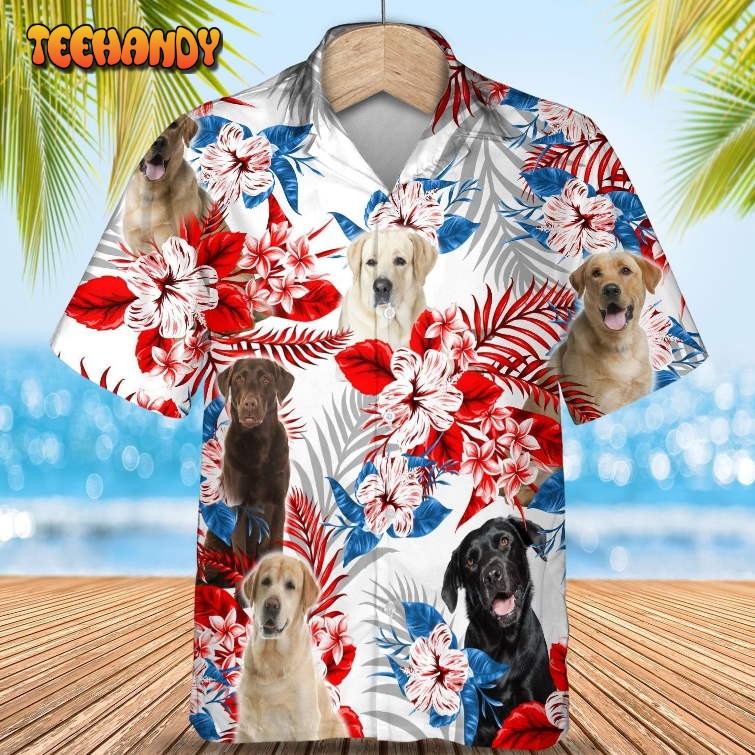 Labrador Retriever Hawaiian Shirt, Short Sleeve Dog Aloha Beach Shirt For Summer