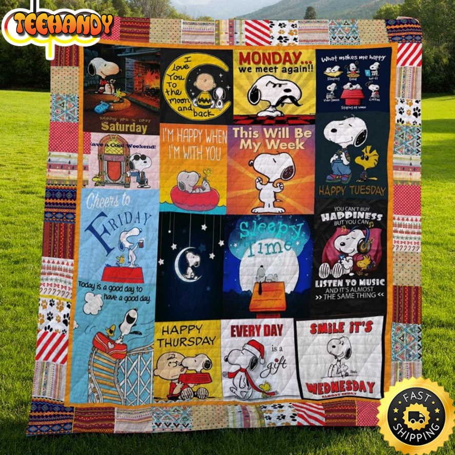 Lalasea A Week Of Snoopy 3D Customized Quilt The Peanuts Snoopy Dog Blanket