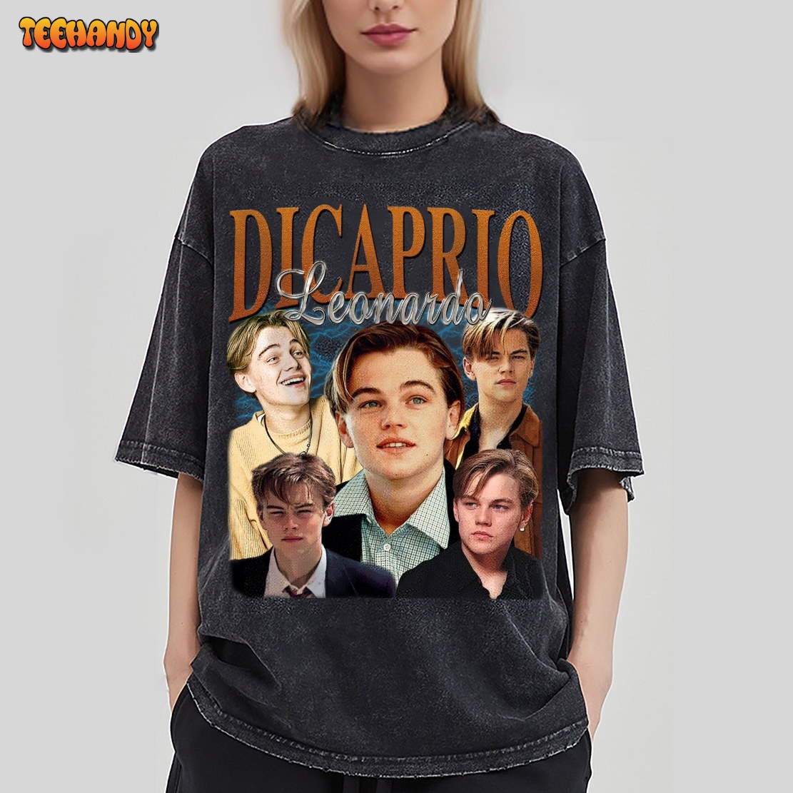 Leonardo DiCaprio Vintage Washed T-Shirt,Actor Homage Graphic Shirt