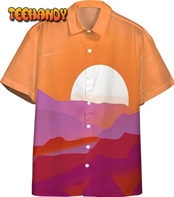 Lesbian Pride Sunrise Hawaiian Shirt, Hawaiian Pocket Shirt Unisex Full Print