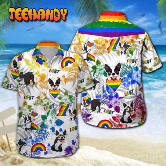 Lgbt Boston Terrier Hawaiian Shirt, Pride Hawaiian Shirt For Dog Lover