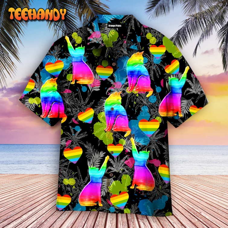 Lgbt Cat Pride Month Hawaiian Shirt, Gift For Pride Cat Lover