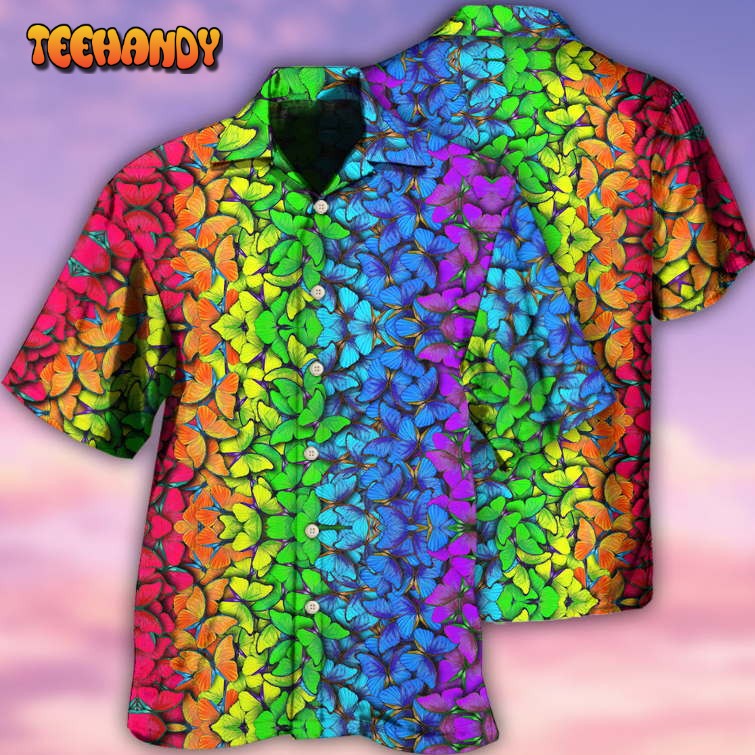 LGBT Colorful Rainbow Butterfly Hawaiian Shirt