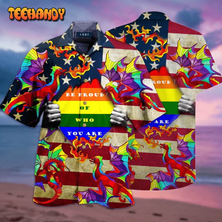 Lgbt Dragon Rainbow Hawaiian Shirt, Gay Pride Dragon Hawaiian Shirt