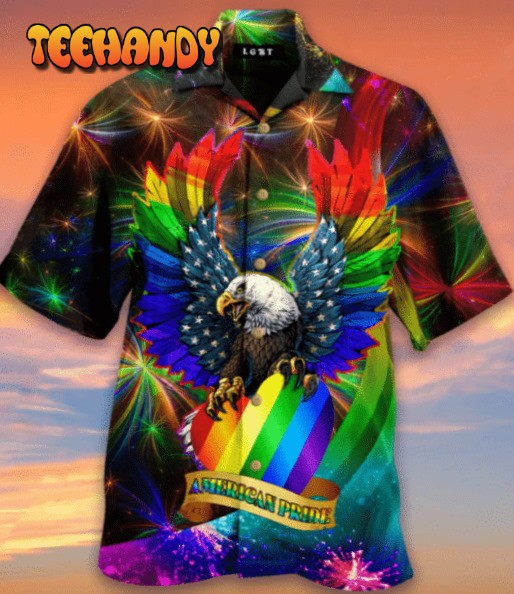 LGBT Eagle American Pride Awesome Background Design Hawaiian Shirt